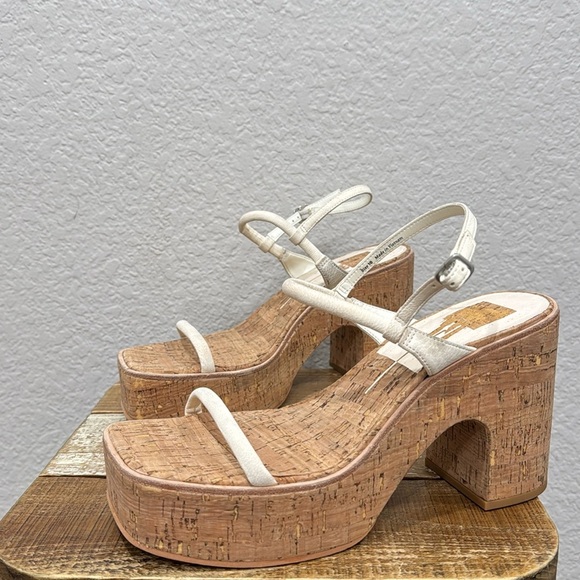 Dolce Vita Jodie White Leather Platform Sandals Size 10 - Picture 4 of 7